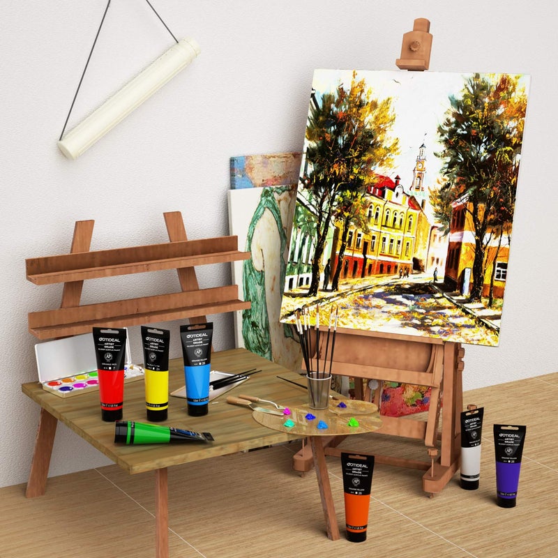 GOTIDEAL Acrylic Paint Scarlet Red Tubes(120ml, 4.1 oz) Non Toxic Non Fading,Rich Pigments for Painters, Adults & Kids, Ideal for Canvas Wood Clay Fabric Ceramic Craft Supplies (Scarlet - Image 4